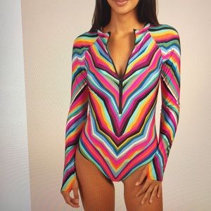 XL Trina Turk half-zip Paddle Suit